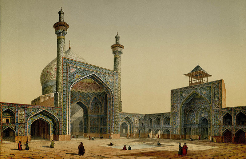 Masjid_Shah,_view_of_the_courtyard_by_Pascal_Coste